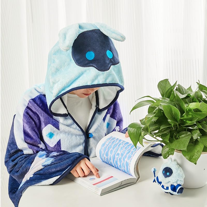 Genshin Impact Cryo Abyss Mage Hoodie Fleece Poncho