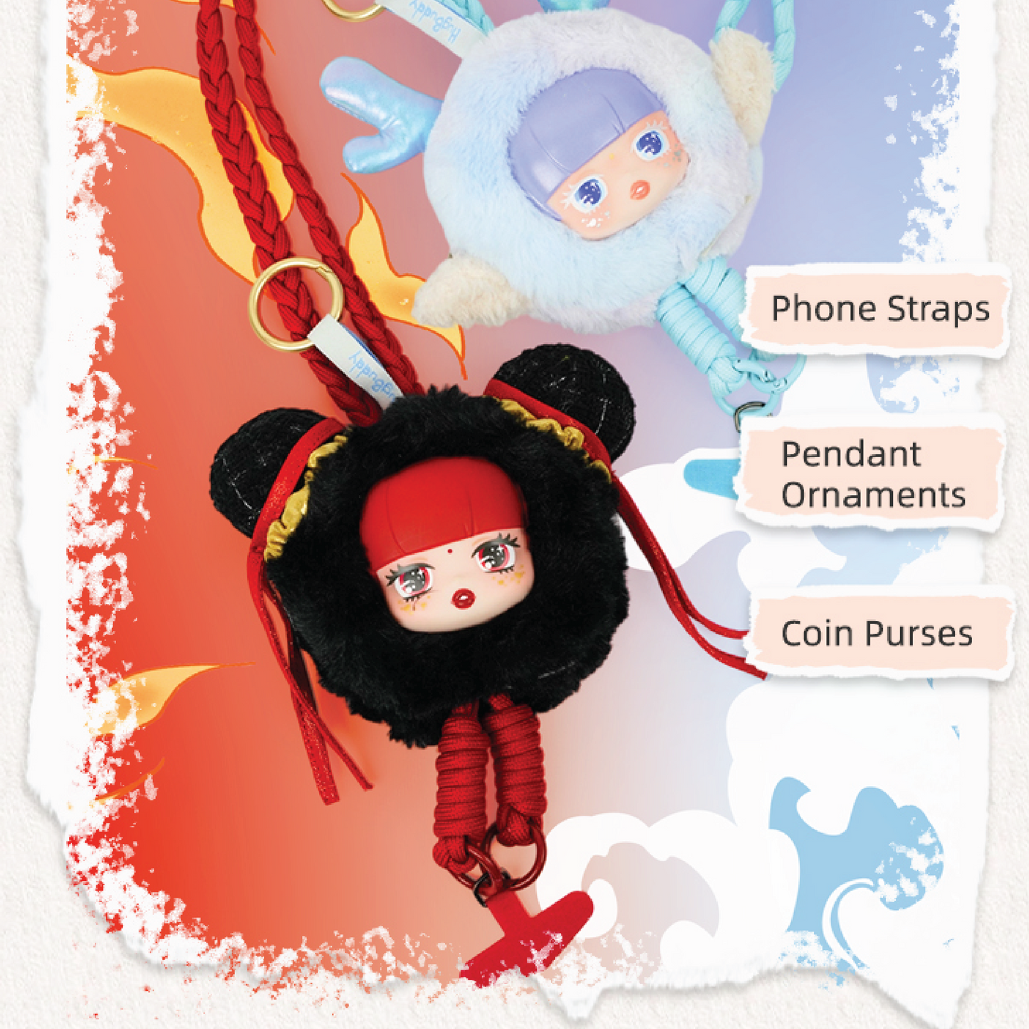 LILISHA Entwined Destinies Phone Strap, Coin Puses, NEZHA