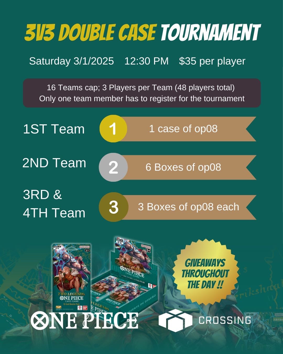 March 1 DOUBLE CASE TOURNAMENT