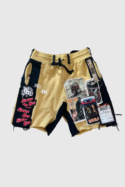 Aoki1Of1 Dust Of Gods Status Yellow Sweat Shorts #840