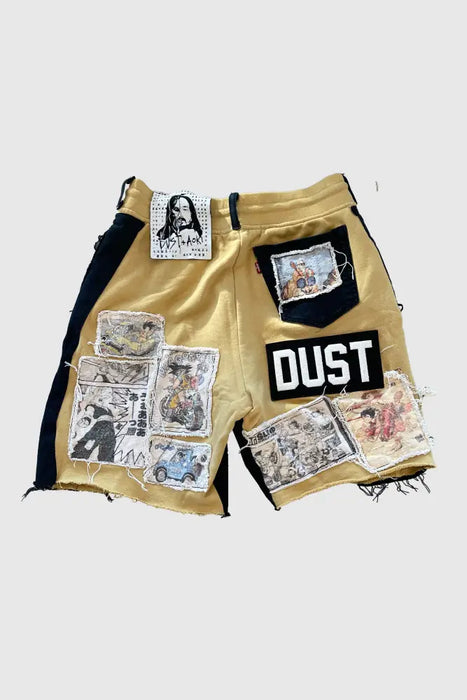 Aoki1Of1 Dust Of Gods Status Yellow Sweat Shorts #840